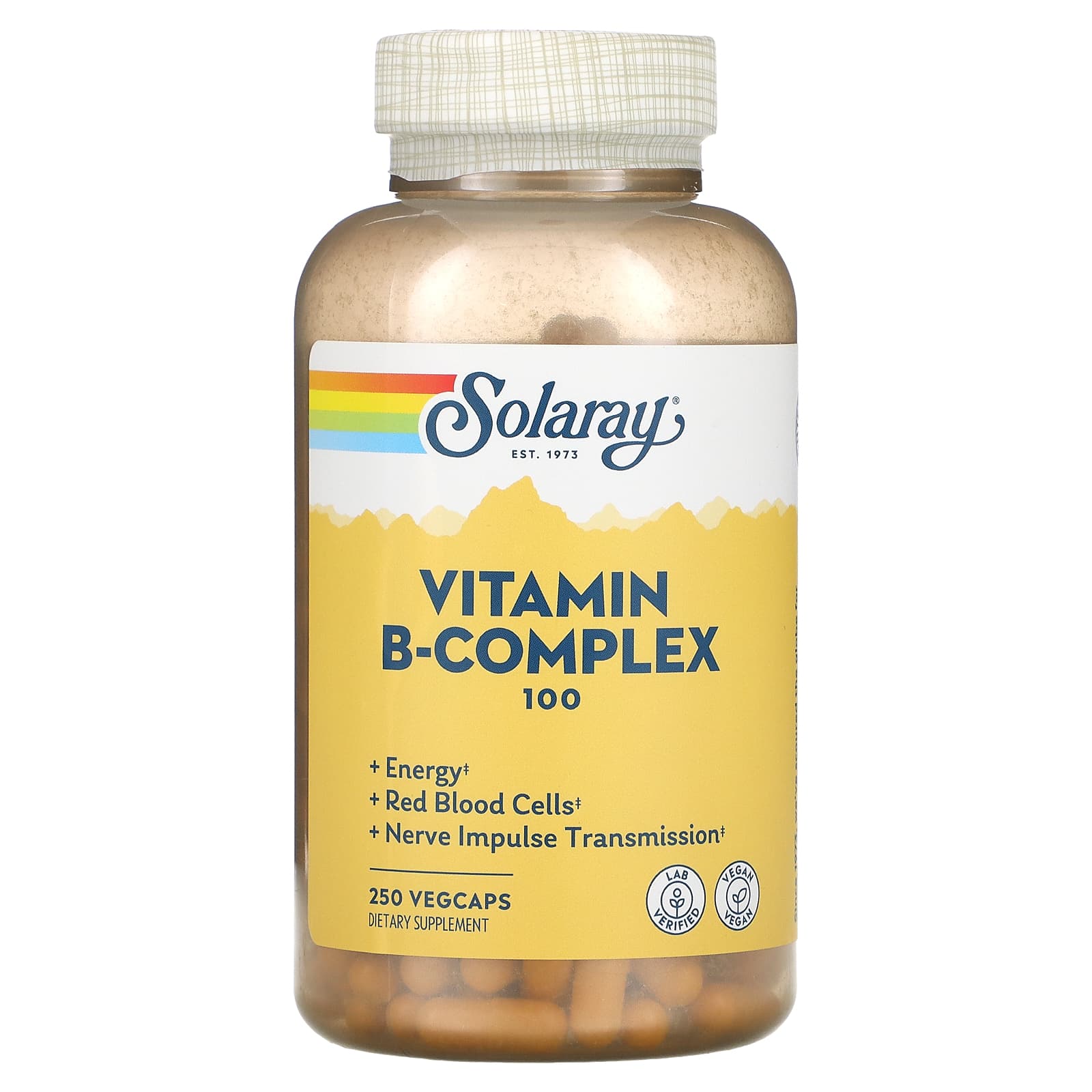 Solaray, B-Complex 100 mg, 250 VegCaps UPC 076280043037 | HiLife Vitamins
